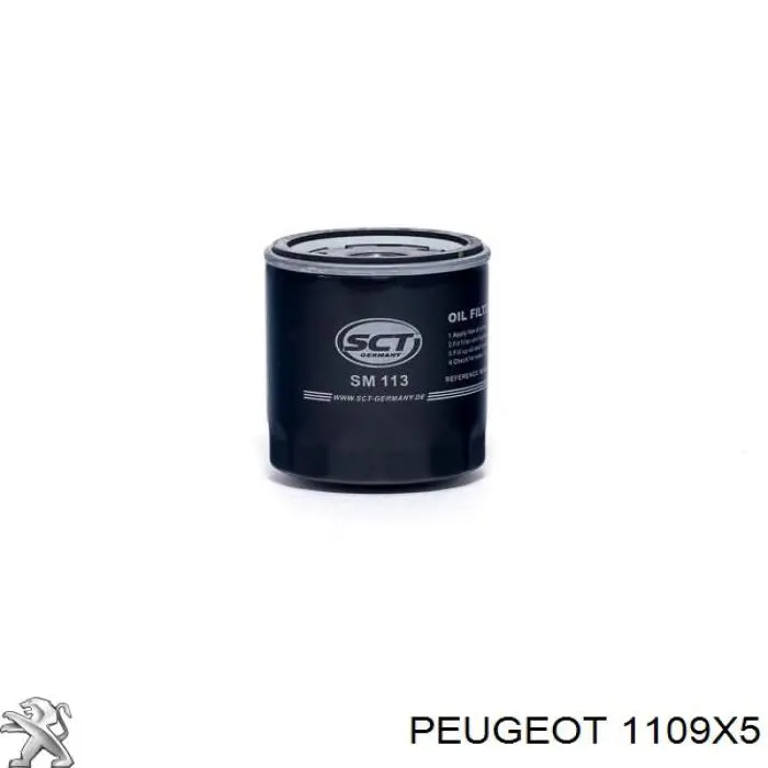 1109X5 Peugeot/Citroen filtro de aceite