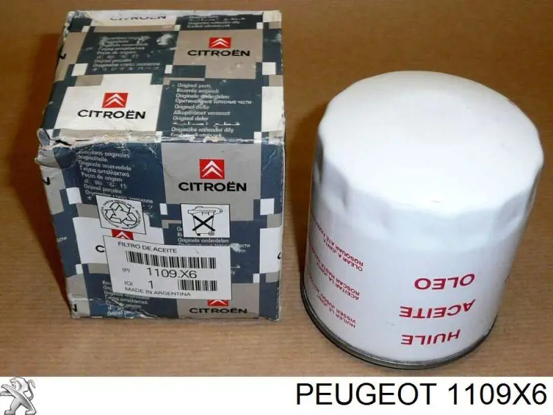 1109X6 Peugeot/Citroen filtro de aceite