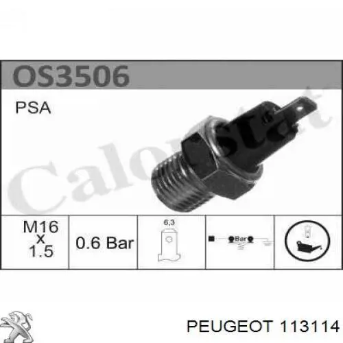 113114 Peugeot/Citroen sensor de presión de aceite