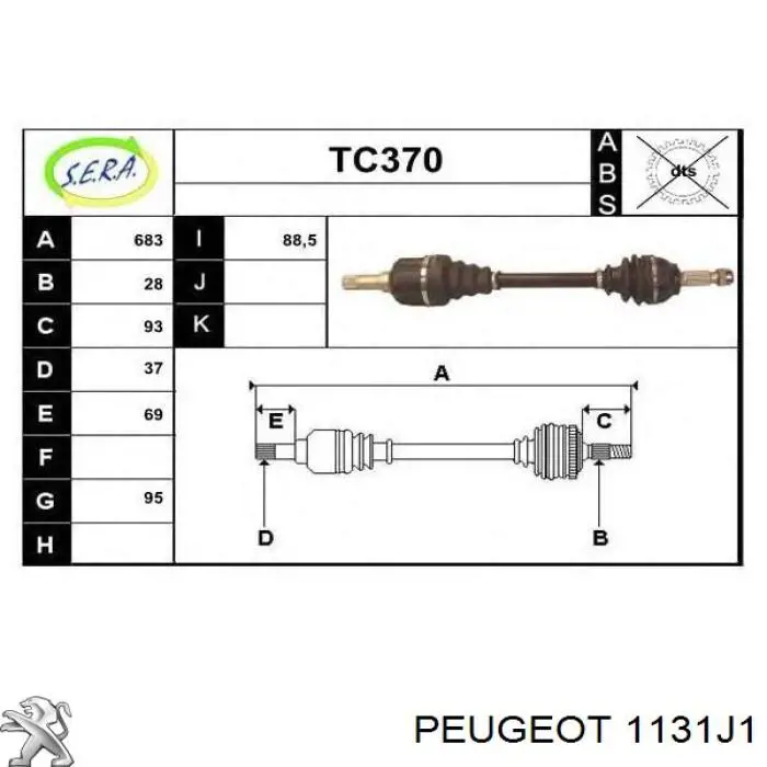 1131J1 Peugeot/Citroen sensor de presión de aceite