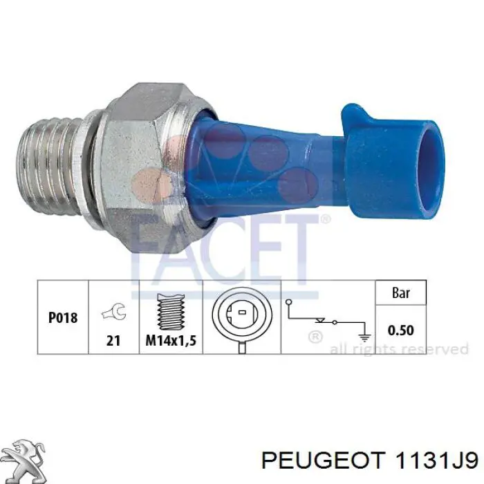1131J9 Peugeot/Citroen sensor de presión de aceite