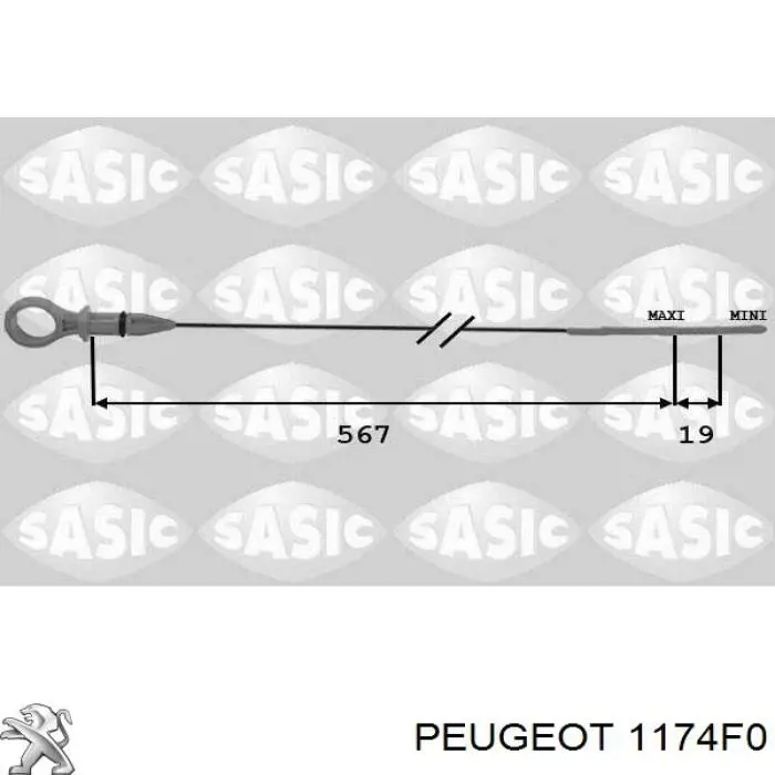 Comprar 1174F0 Peugeot/Citroen Varilla aceite