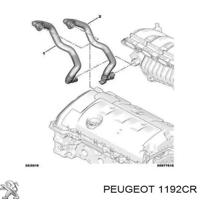 Tubo flexible, ventilación bloque motor para Peugeot 3008 