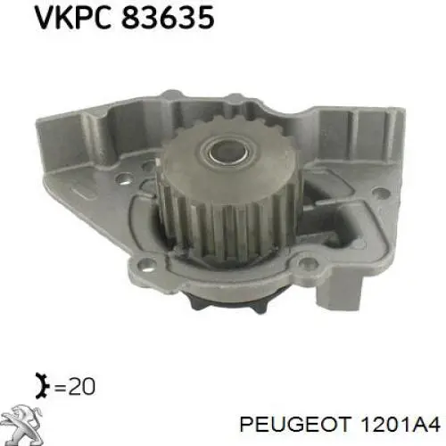 1201A4 Peugeot/Citroen bomba de agua