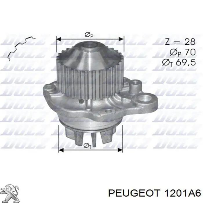 1201A6 Peugeot/Citroen bomba de agua