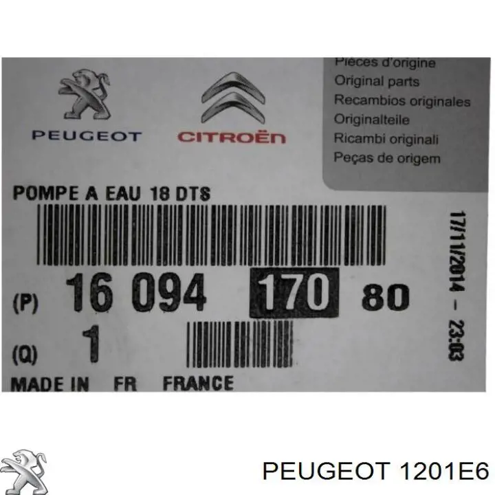 Bomba de agua 1201E6 Peugeot/Citroen