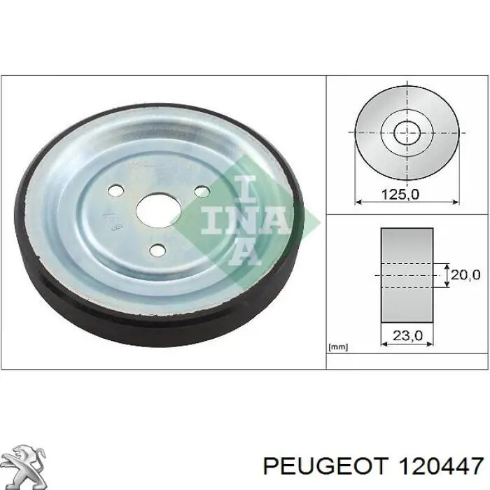 120447 Peugeot/Citroen polea, bomba de agua