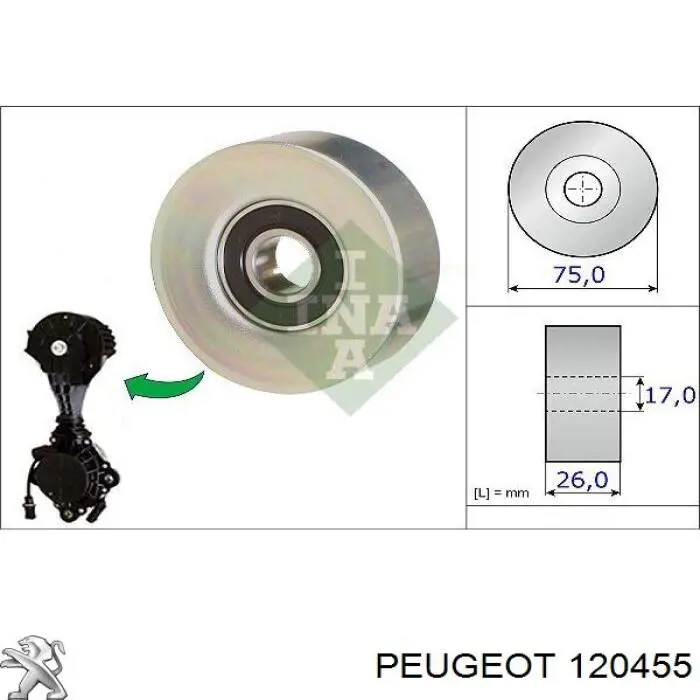 120455 Peugeot/Citroen Tensor de correa de alternador
