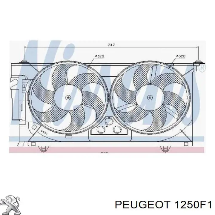 1250F1 Peugeot/Citroen ventilador del motor