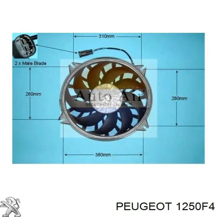 Ventilador del motor 1250F4 Peugeot/Citroen