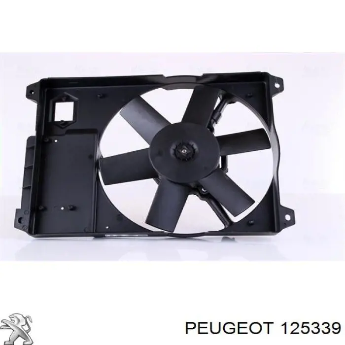 125339 Peugeot/Citroen difusor de radiador, ventilador de refrigeración, condensador del aire acondicionado, completo con motor y rodete