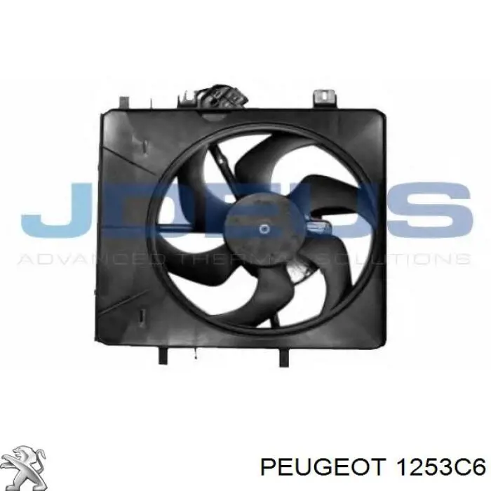 1253C6 Peugeot/Citroen difusor de radiador, ventilador de refrigeración, condensador del aire acondicionado, completo con motor y rodete