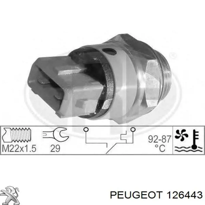 Comprar 126443 Peugeot/Citroen Sensor de temperatura del refrigerante, salpicadero