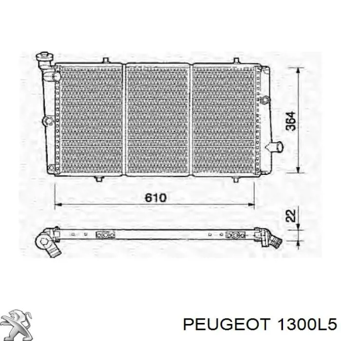 1300L5 Peugeot/Citroen radiador refrigeración del motor