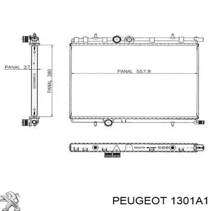 1301A1 Peugeot/Citroen radiador refrigeración del motor