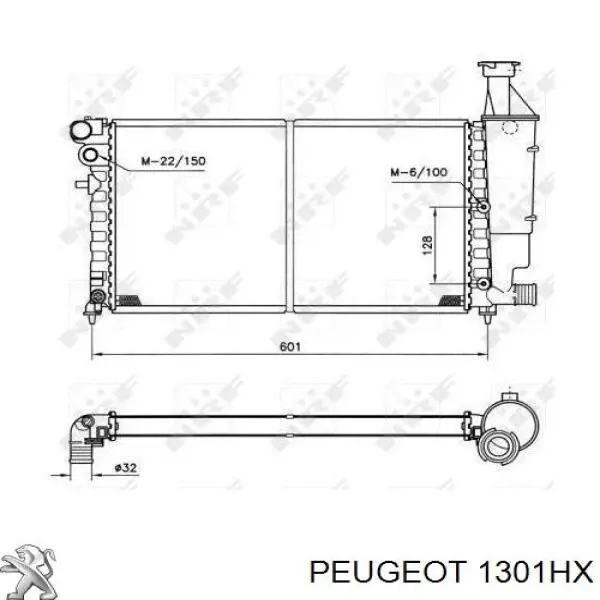 1301HX Peugeot/Citroen radiador refrigeración del motor