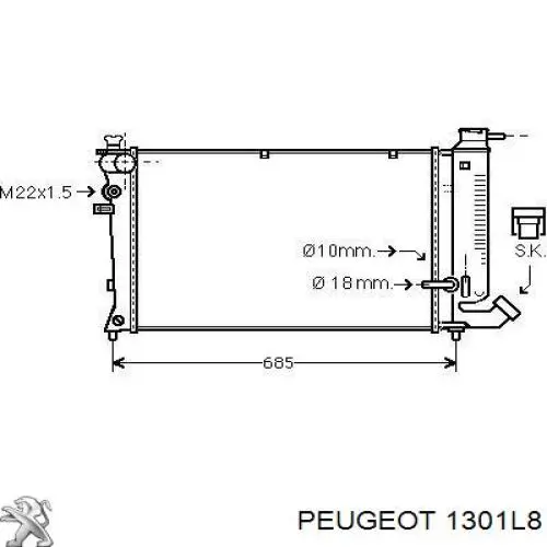 1301L8 Peugeot/Citroen radiador