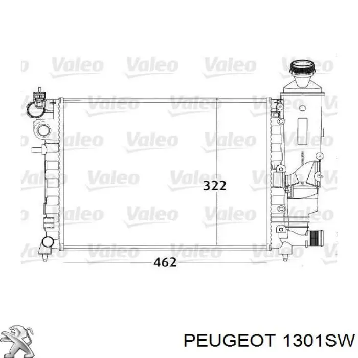 1301SW Peugeot/Citroen radiador refrigeración del motor