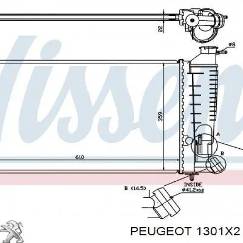 1301X2 Peugeot/Citroen radiador