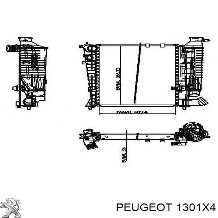 1301X4 Peugeot/Citroen radiador