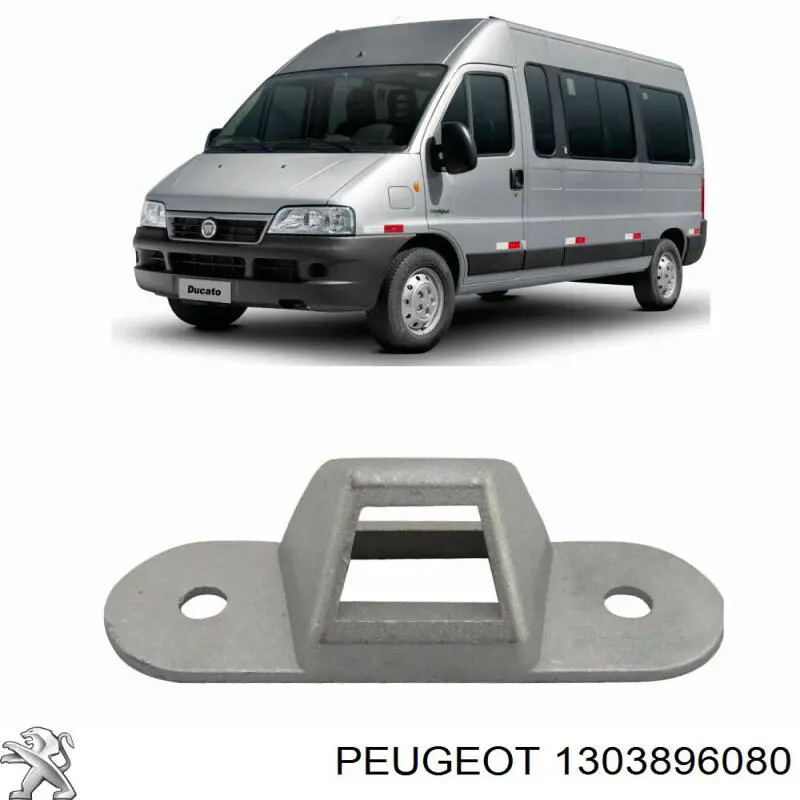 1303896080 Peugeot/Citroen guía, botón de enclavamiento, puerta de batientes trasera izquierda inferior