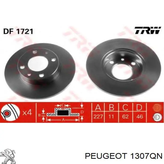 1307QN Peugeot/Citroen Depósito de expansión