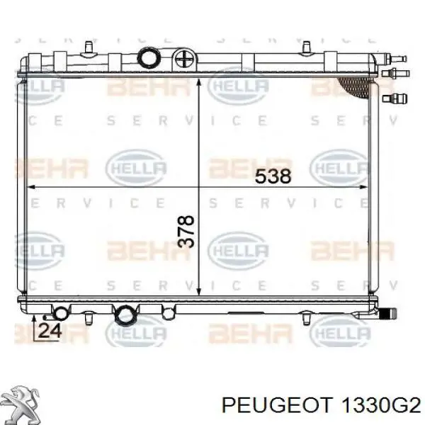 1330G2 Peugeot/Citroen radiador