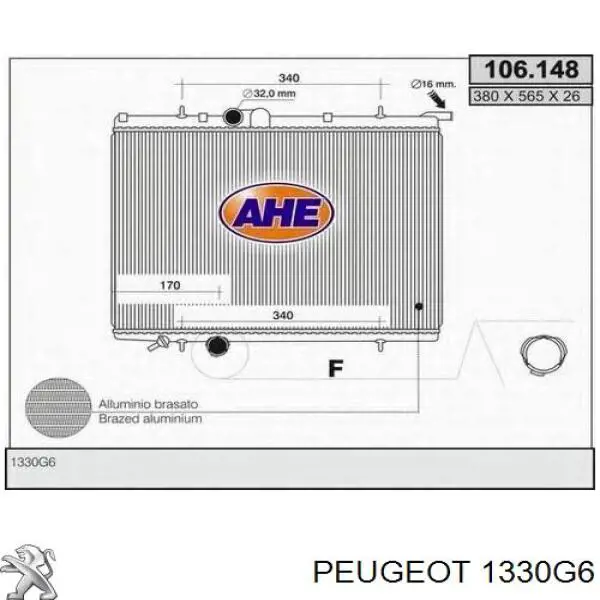1330G6 Peugeot/Citroen Refrigeración del motor