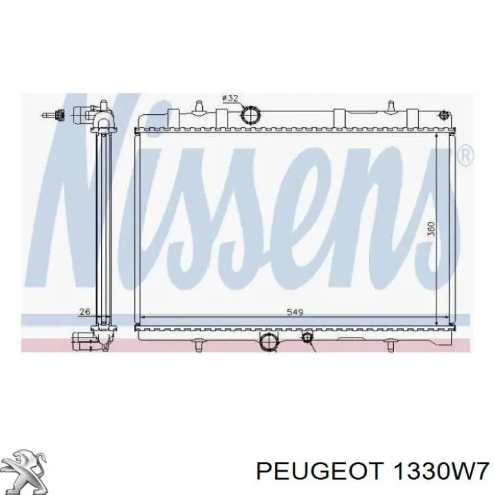 1330W7 Peugeot/Citroen radiador refrigeración del motor