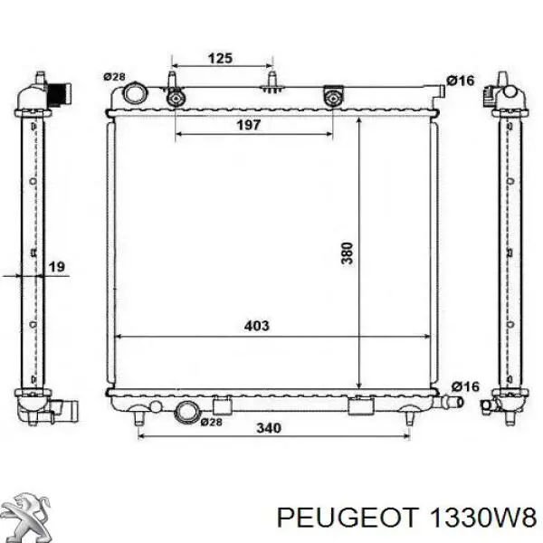 Comprar 1330W8 Peugeot/Citroen Radiador de auto