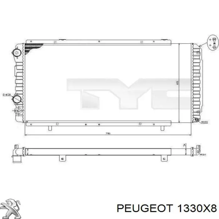 1330X8 Peugeot/Citroen radiador