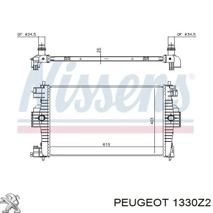 1330X3 Peugeot/Citroen radiador