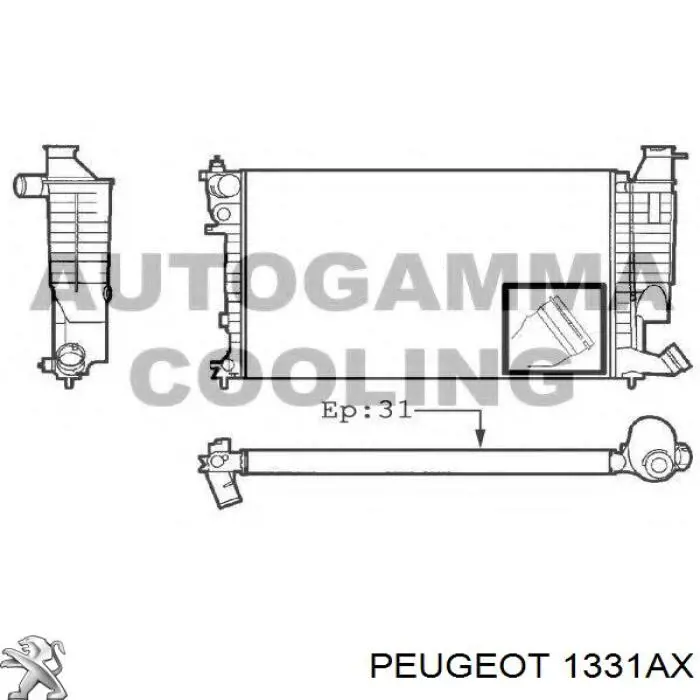 1331AX Peugeot/Citroen radiador