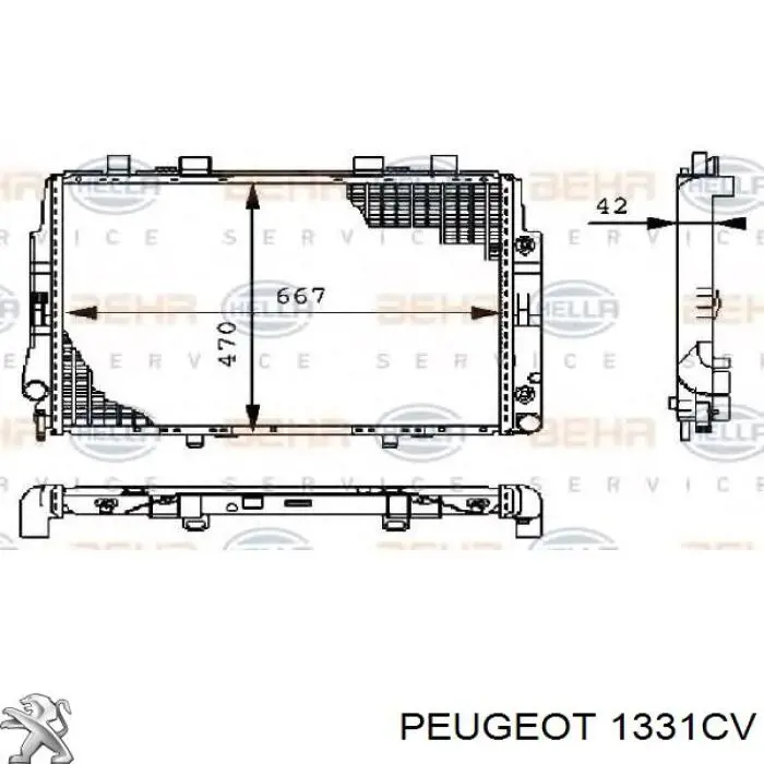 Radiador 1331CV Peugeot/Citroen
