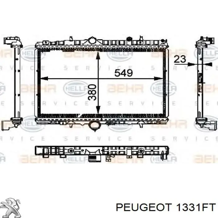 1331FT Peugeot/Citroen radiador refrigeración del motor