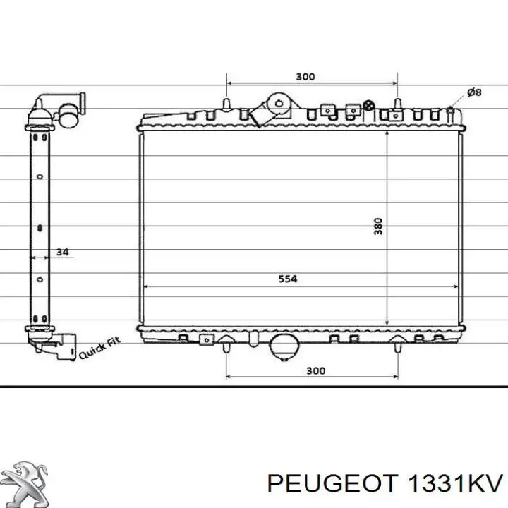 1331KV Peugeot/Citroen radiador