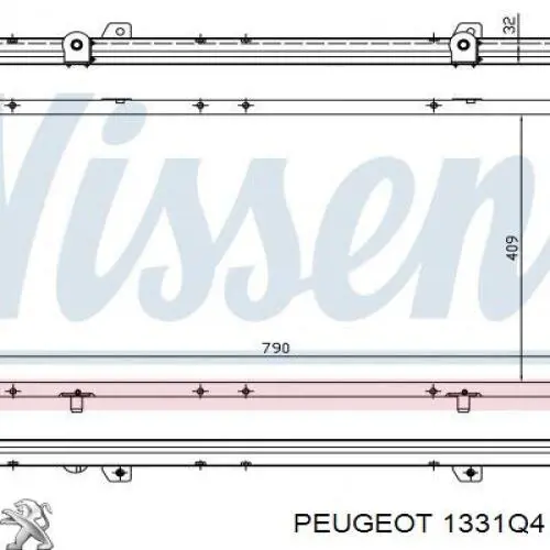 1331Q4 Peugeot/Citroen radiador refrigeración del motor