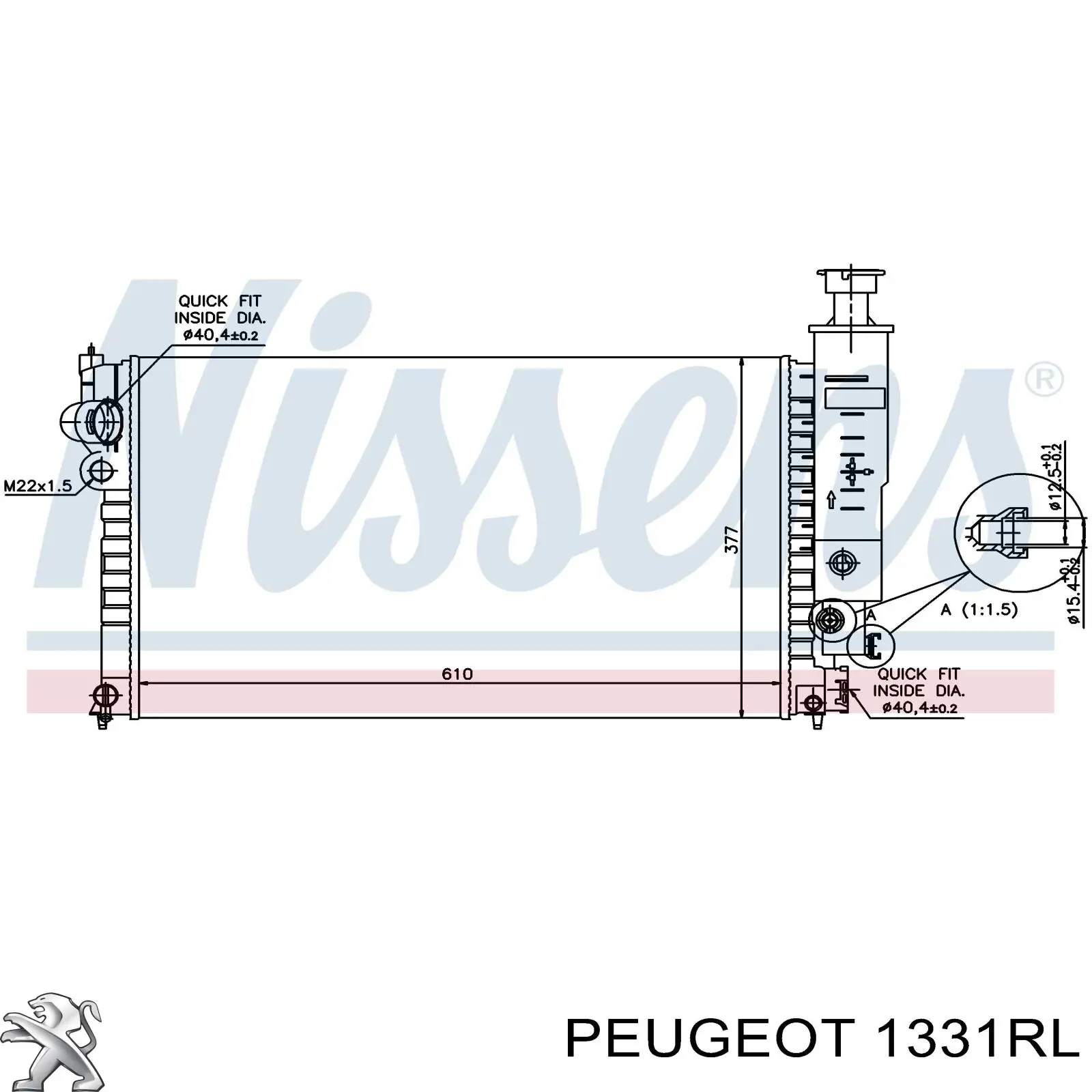 1331RL Peugeot/Citroen radiador