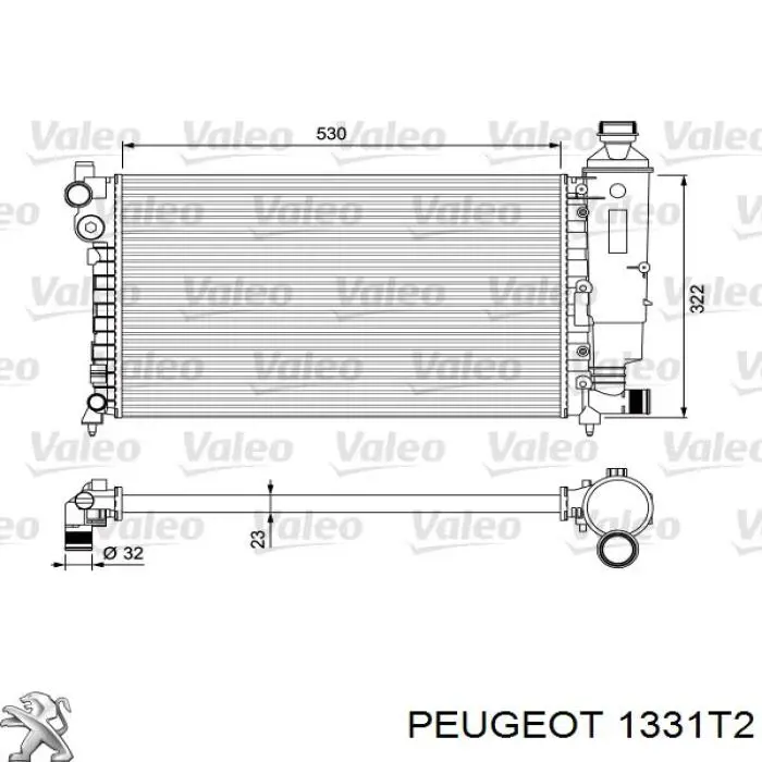 1331T2 Peugeot/Citroen radiador