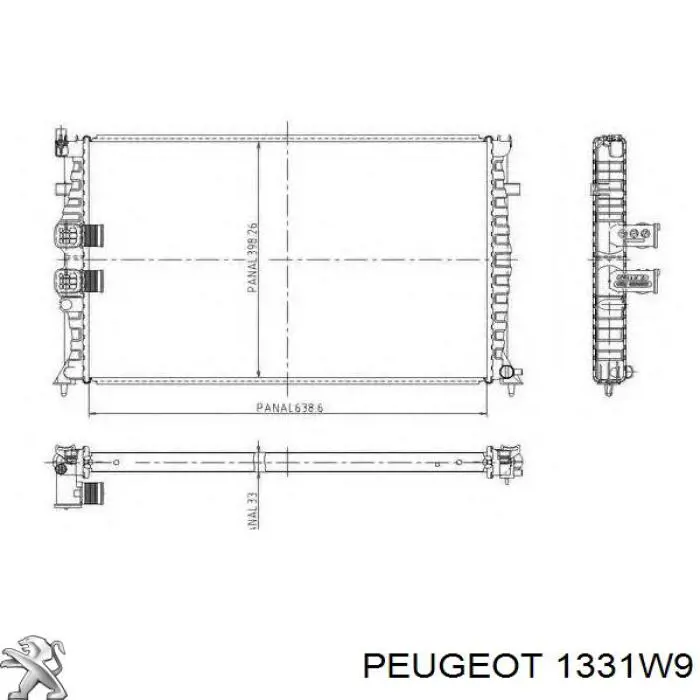 1331W9 Peugeot/Citroen radiador