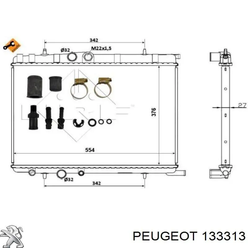 133313 Peugeot/Citroen radiador