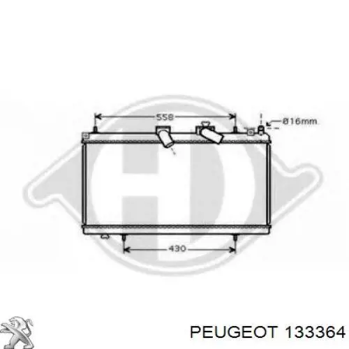 133364 Peugeot/Citroen radiador refrigeración del motor