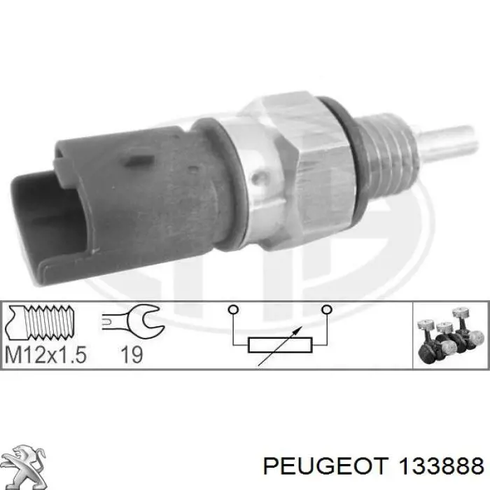 Sensor de temperatura 133888 Peugeot/Citroen