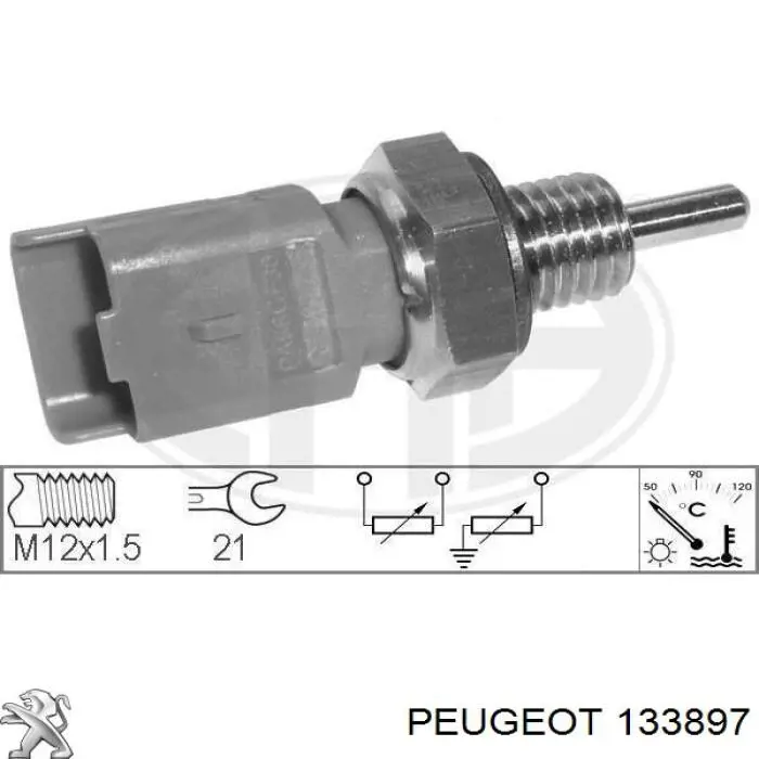 133897 Peugeot/Citroen sensor de temperatura del refrigerante