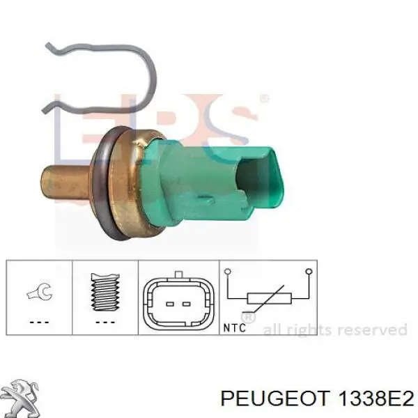 1338E2 Peugeot/Citroen sensor de temperatura