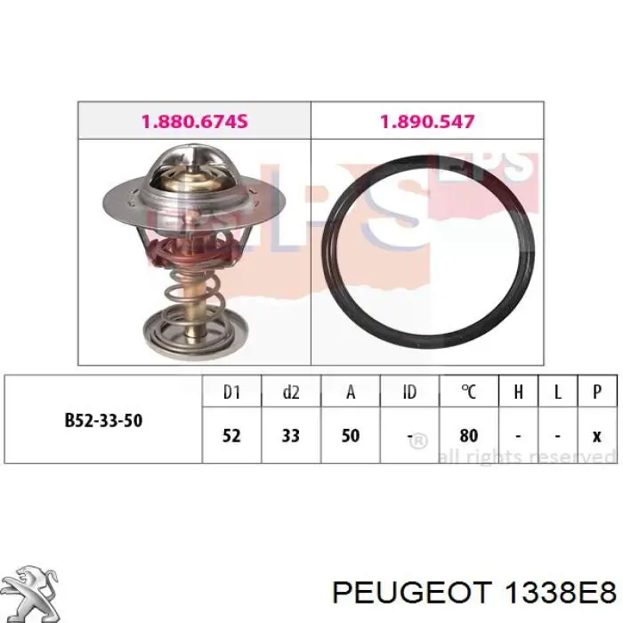 1338E8 Peugeot/Citroen termostato