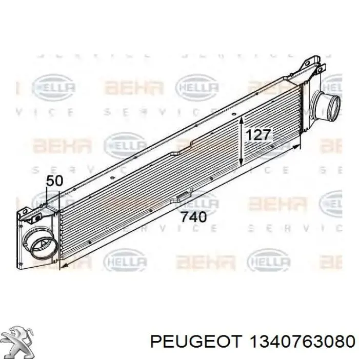 1340763080 Peugeot/Citroen Radiador de intercooler