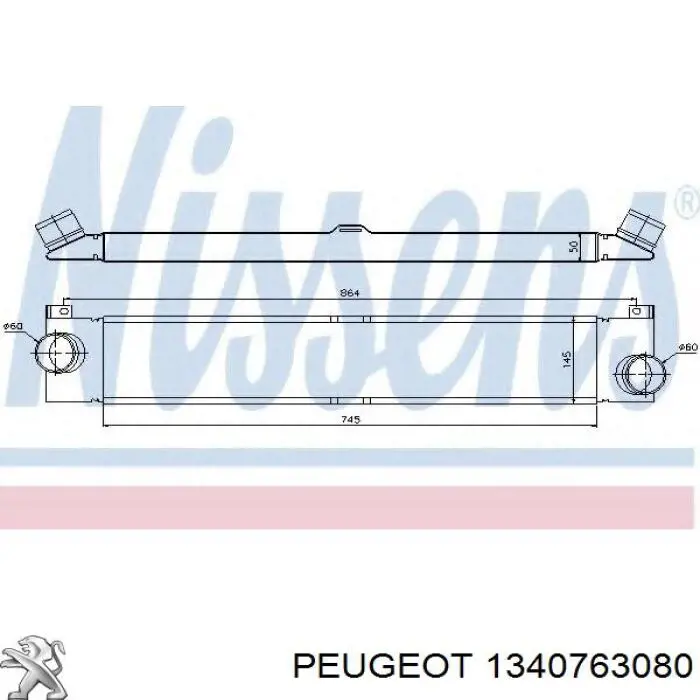 Radiador de aire de admisión Peugeot/Citroen 1340763080 precio, desde 115,40 EUR
