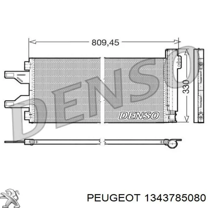 1343785080 Peugeot/Citroen condensador aire acondicionado