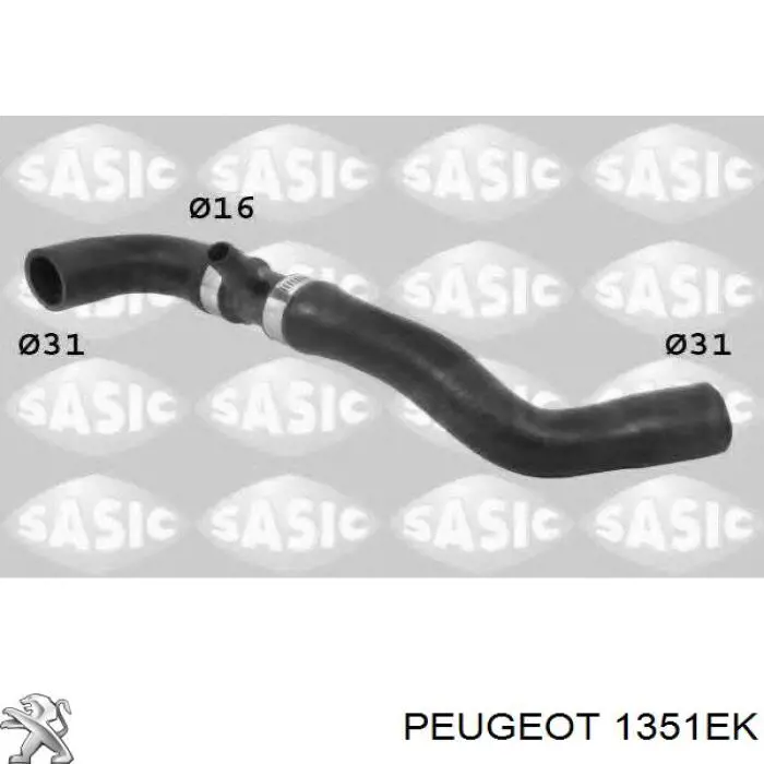 1351EK Peugeot/Citroen manguera refrigerante para radiador inferiora